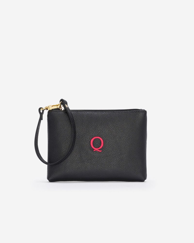 Roots Monogram Wristlet Black - Q