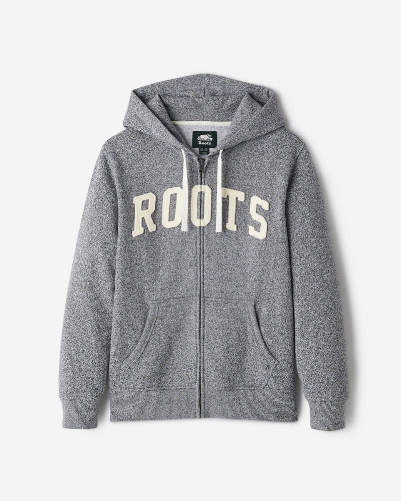 Roots Applique Full Zip Hoodie - SALT & PEPPER