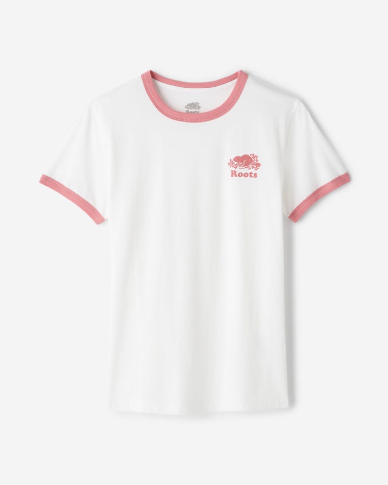 Roots Womens Cooper Ringer T-Shirt - BRANDIED APRICOT