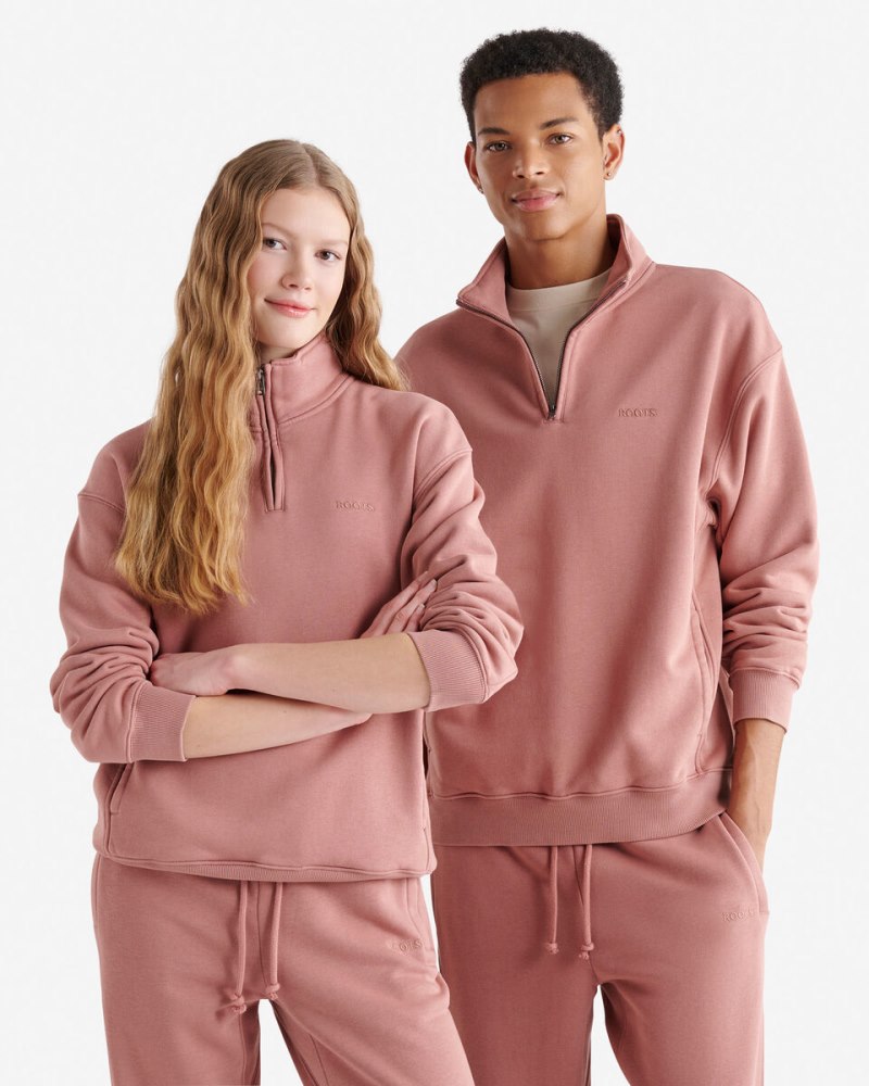 Roots One Half Zip Stein - BURNT ROSE