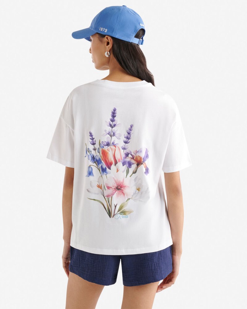 Roots Womens Botanical Garden T-Shirt - WHITE