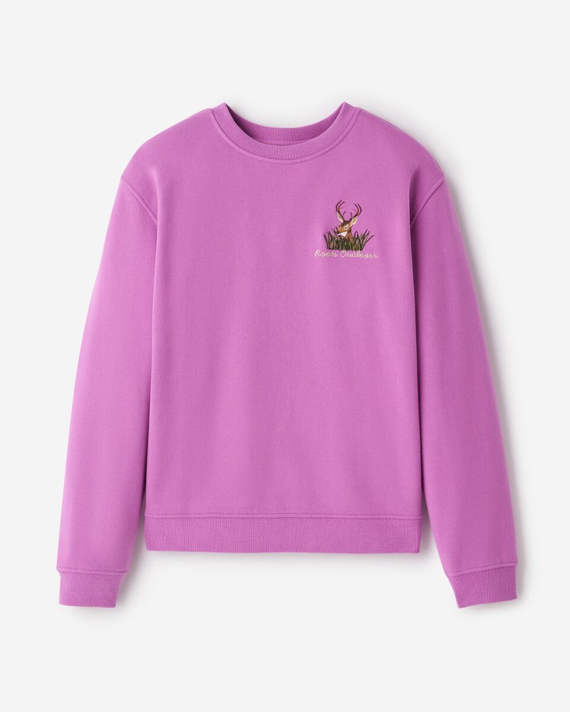 Roots Woodland Crew Sweatshirt - WILD BERRY